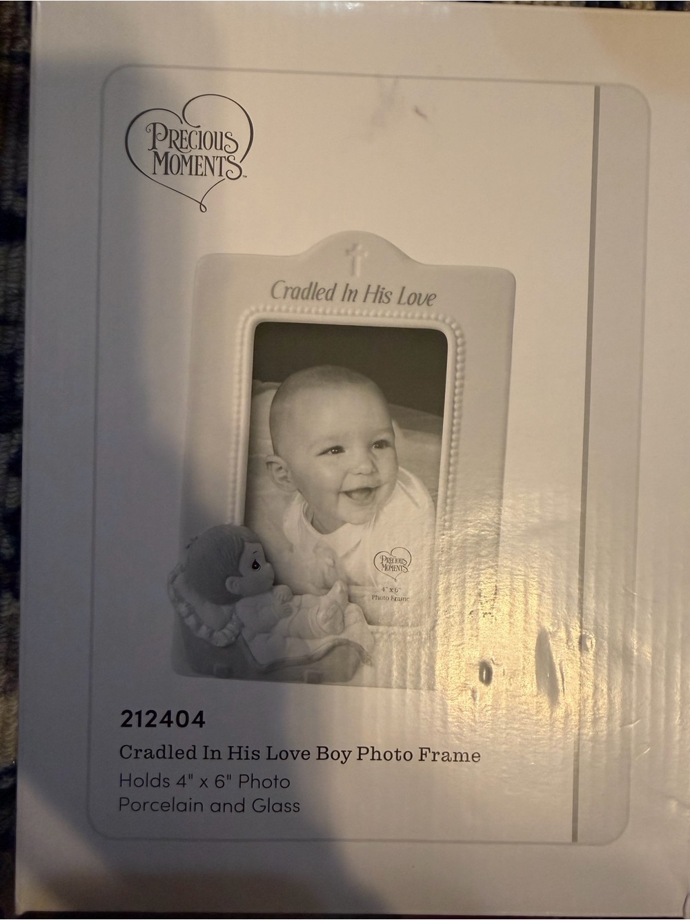 Precious Moments White Porcelain 'Cradled In His Love' Baby Frame